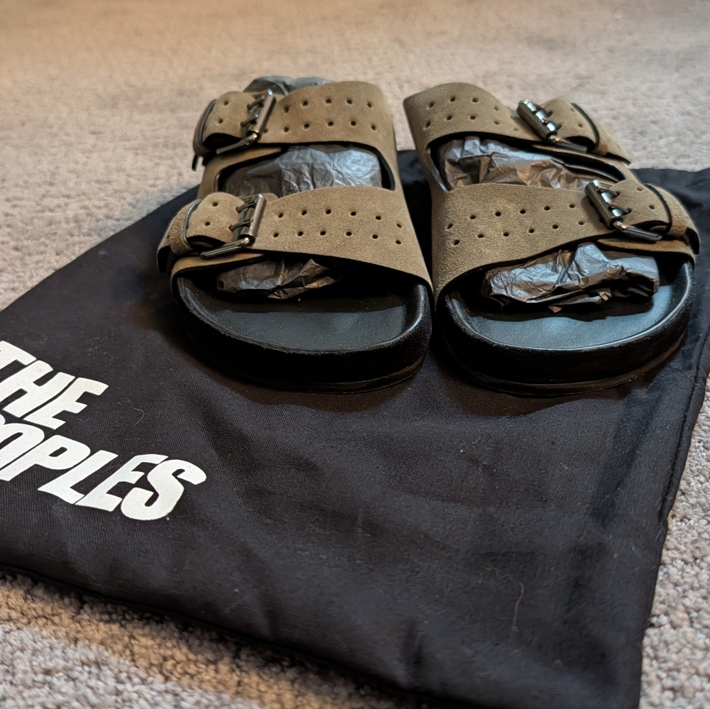 The Kooples Olive and Black Men's Sandals
